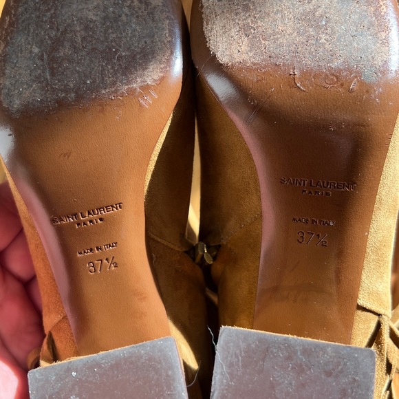 Saint Laurent suede fringe trim accent boots - Picture 5 of 5